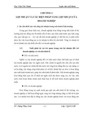 Luận văn tốt nghiệp lợi nhuận và các biện pháp tăng lợi nhuận của doanh nghiệp2