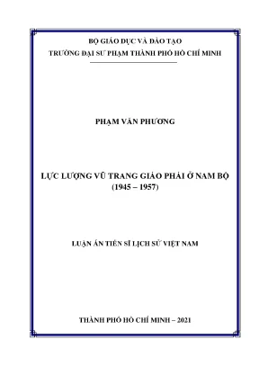 Luận án tiến sĩ lực lượng vũ trang giáo phái ở nam bộ 1945 1957