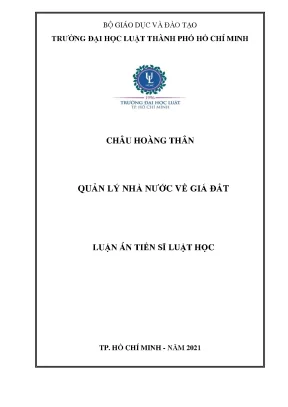 Luận án tiến sĩ quản lý nhà nước về giá đất