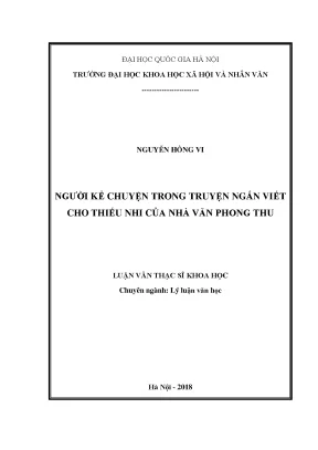 Luận văn thạc sĩ người kể chuyện trong truyện ngắn viết cho thiếu nhi của nhà văn phong thu