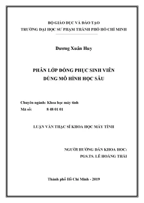 Luận văn thạc sĩ phân lớp đồng phục sinh viên dùng mô hình học sâu