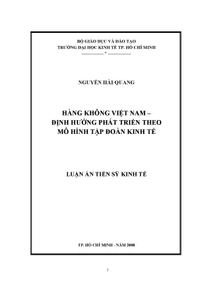 Luận văn thạc sĩ hàng không việt nam định hướng phát triển theo mô hình tập đoàn kinh tế