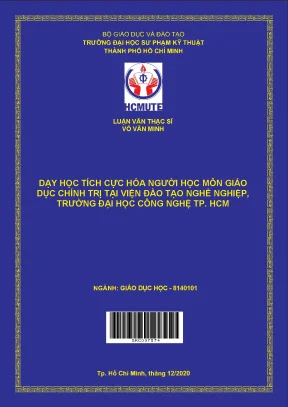 Luận văn thạc sĩ hcmute dạy học tích cực hóa người học môn giáo dục chính trị tại viện đào tạo nghề nghiệp trường đại học công nghệ thành phố hồ chí minh
