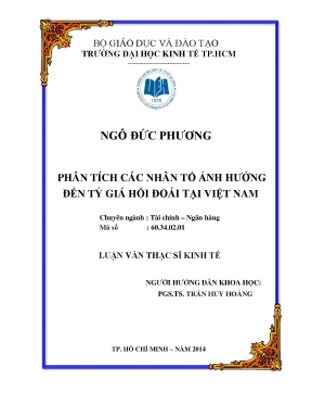 Luận văn thạc sĩ phân tích các nhân tố ảnh hưởng đến tỷ giá hối đoái tại việt nam