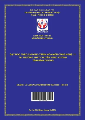 Luận văn thạc sĩ hcmute dạy học theo chương trình hóa môn công nghệ 11 tại trường thpt chuyên hùng vương tỉnh bình dương
