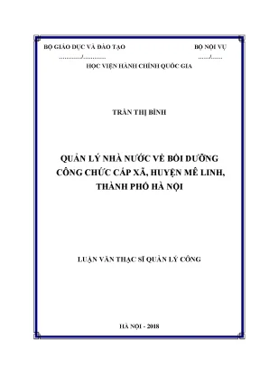 Luận văn thạc sĩ quản lý nhà nước về bồi dưỡng công chức cấp xã huyện mê linh thành phố hà nội