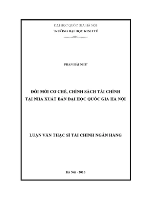 Luận văn thạc sĩ đổi mới cơ chế chính sách tài chính tại nhà xuất bản đại học quốc gia hà nội
