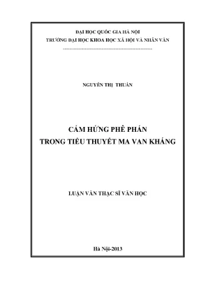 Luận văn thạc sĩ cảm hứng phê phán trong tiểu thuyết ma văn kháng luận văn ths văn học 60 22 01 20