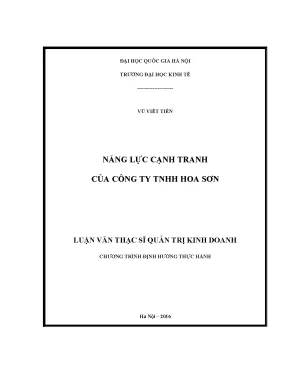 Luận văn thạc sĩ năng lực cạnh tranh của công ty tnhh hoa sơn
