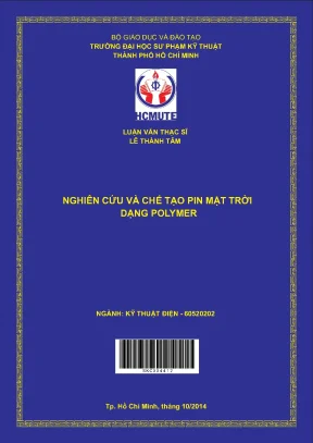 Luận văn thạc sĩ hcmute nghiên cứu và chế tạo pin mặt trời dạng polymer