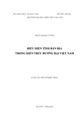 Luận án tiến sĩ biểu hiện tính bản địa trong kiến trúc đương đại việt nam