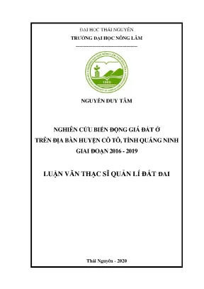 Luận văn tốt nghiệp nghiên cứu biến động giá đất ở trên địa bàn huyện cô tô tỉnh quảng ninh giai đoạn 2016 2019