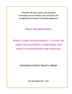 Luận văn thạc sĩ public asset management a study of asset management companies and policy suggestions for vietnam