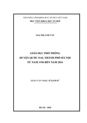 Luận án tiến sĩ giáo dục phổ thông huyện quốc oai thành phố hà nội từ năm 1996 đến năm 2016
