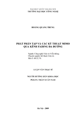 Luận văn thạc sĩ phát phân tập và các kỹ thuật mimo qua kênh fading đa đường
