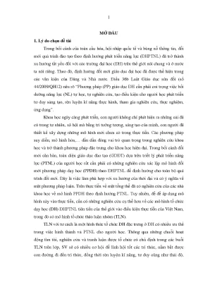 Luận án phương pháp thảo luận nhóm trong dạy học môn đường lối cách mạng của đảng cộng sản việt nam theo định hướng phát triển năng lực cho sinh viên các trường đại học tại thàn