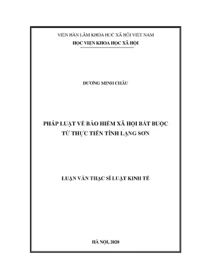 Luận văn thạc sĩ pháp luật về bảo hiểm xã hội bắt buộc từ thực tiễn tỉnh lạng sơn