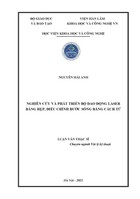 Luận văn thạc sĩ nghiên cứu và phát triển bộ dao động laser băng hẹp điều chỉnh bước sóng bằng cách tử