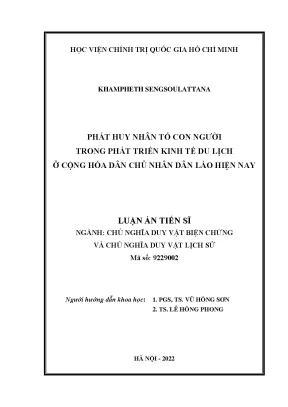 Luận án tiến sĩ phát huy nhân tố con người trong phát triển kinh tế du lịch ở cộng hoà dân chủ nhân dân lào hiện nay