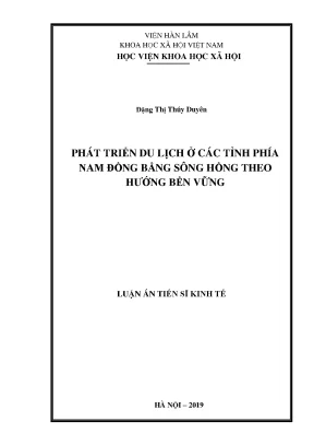 Luận án tiến sĩ phát triển du lịch ở các tỉnh phía nam đồng bằng sông hồng theo hướng bền vững