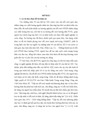 Luận án tiến sĩ đổi mới phương pháp dạy học ở các trường đại học trong quân đội theo hướng phát triển năng lực người học
