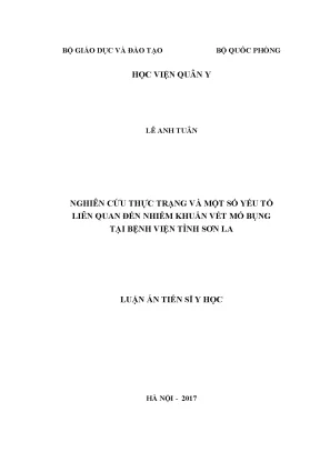 Luận án nghiên cứu thực trạng và một số yếu tố liên quan đến nhiễm khuẩn vết mổ bụng tại bệnh viện tỉnh sơn la