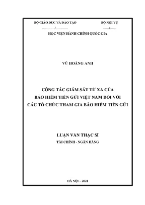 Luận văn thạc sĩ công tác giám sát từ xa của bảo hiểm tiền gửi việt nam đối với các tổ chức tham gia bảo hiểm tiền gửi