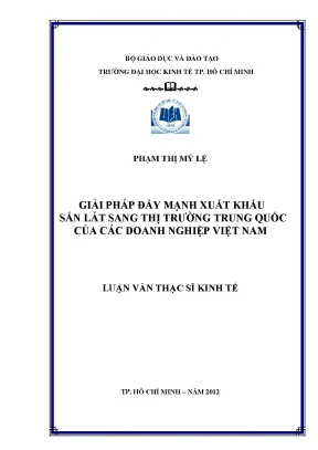Luận văn thạc sĩ giải pháp đẩy mạnh xuất khẩu sắn lát sang thị trường trung quốc của các doanh nghiệp việt nam