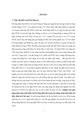 Luận án nghiên cứu giải pháp giảm ứng suất nhiệt của bê tông đầm lăn trong xây dựng công trình thủy lợi thủy điện tại việt nam