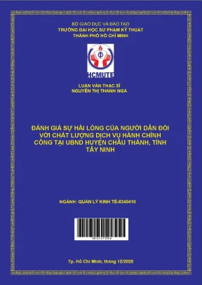 Luận văn thạc sĩ hcmute đánh giá sự hài lòng của người dân đối với chất lượng dịch vụ hành chính công tại ubnd huyện châu thành tỉnh tây ninh