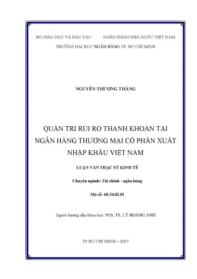 Luận văn thạc sĩ quản trị rủi ro thanh khoản tại ngân hàng thương mại cổ phần xuất nhập khẩu việt nam