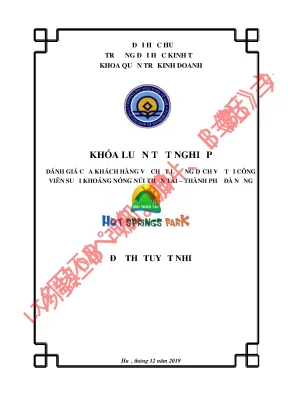 Luận văn tốt nghiệp đánh giá sự hài lòng của khách hàng về chất lượng dịch vụ gói vé phổ thông tại công viên suối khoáng nóng núi thần tài
