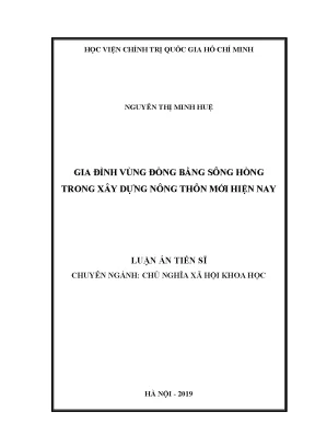 Luận án tiến sĩ gia đinh vùng đồng bằng sông hồng trong xây dựng nông thôn mới hiện nay