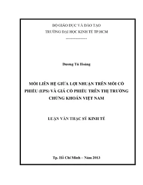 Luận văn thạc sĩ mối liên hệ giữa lợi nhuân trên mỗi cổ phiếu eps và giá cổ phiếu trên thị trường chứng khoán việt nam luận văn thạc sĩ