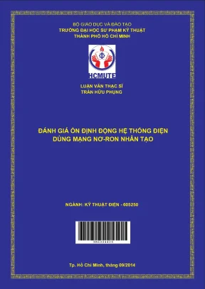 Luận văn thạc sĩ hcmute đánh giá ổn định động hệ thống điện dùng mạng nơ ron nhân tạo