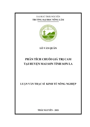 Luận văn tốt nghiệp phân tích chuỗi giá trị cam tại huyện mai sơn tỉnh sơn la