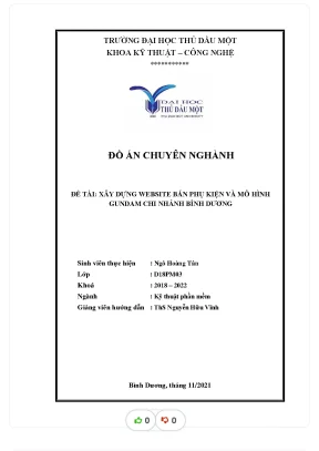 Đồ án chuyên nghành đề tài xây dựng website bán mô hình phụ kiện và gundam chi nhánh bình dương