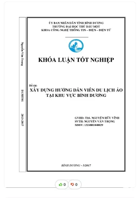 Tiểu luận đề tài xây d ng d ựng hướ ẫn viên du lịch ảo tại khu vực bình dương
