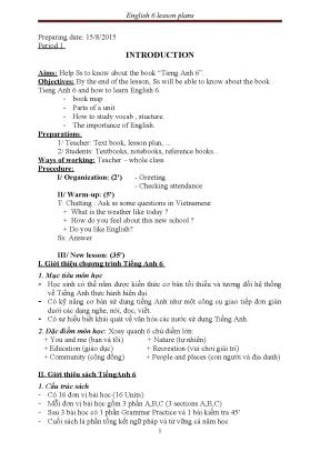 Skkn giáo án tiếng anh 6 full english 6 lesson plans