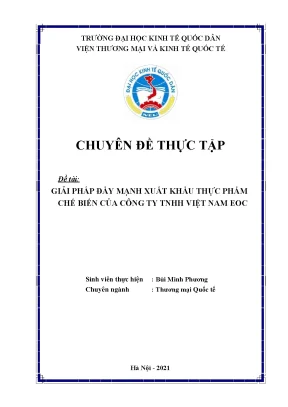 Chuyên đề thực tập đề tài giải pháp đẩy mạnh xuất khẩu thực phẩm chế biến của công ty tnhh việt nam eoc
