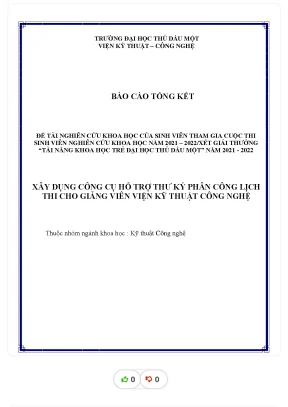 Xây dụng công cụ hỗ trợ thư ký phân công lịch thi cho giảng viên viện kỹ thuật công nghệ