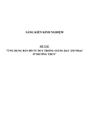 Skkn ứng dụng bản đồ tư duy trong giảng dạy âm nhạc ở trường thcs