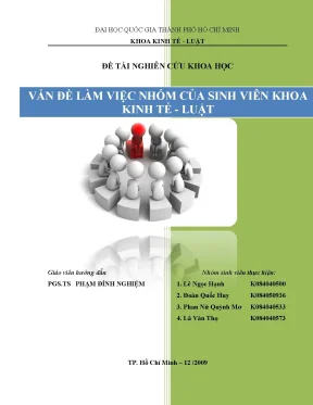 Đề tài nghiên cứu khoa học vấn đề làm việc nhóm của sinh viên khoa kinh tế luật