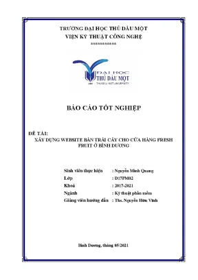 Báo cáo tốt nghiệp đề tài xây dựng website bán trái cây cho cửa hàng fresh fruit ở bình dương