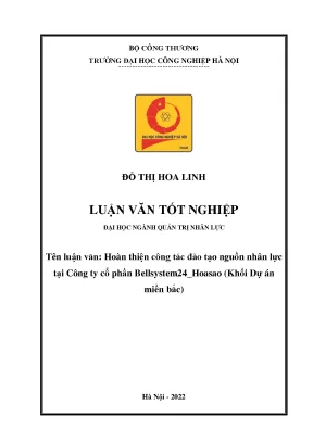 Tiểu luận hoàn thiện công tác đào tạo nguồn nhân lực tại công ty cổ phần bellsystem24 hoasao khối dự án miền bắc