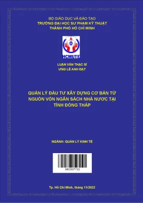 Quản lý đầu tư xây dựng cơ bản từ nguồn vốn ngân sách nhà nươc tại tỉnh đồng tháp