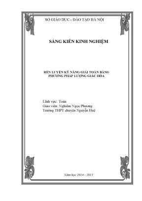 Skkn rèn luyện kỹ năng giải toán bằng phương pháp lượng giác cho học sinh thpt