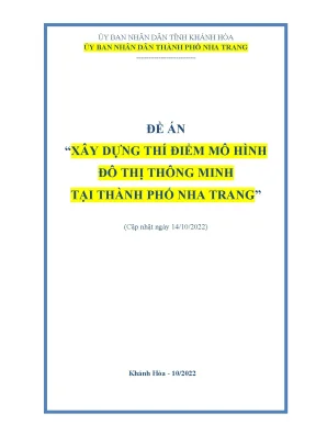Đề án xây dựng thí điểm mô hình đô thị thông minh tại thành phố nha trang