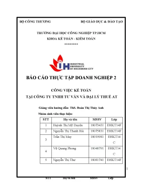 Báo cáo thực tập doanh nghiệp 2 công việc kế toán tại công ty tnhh tư vấn và đại lý thuế at