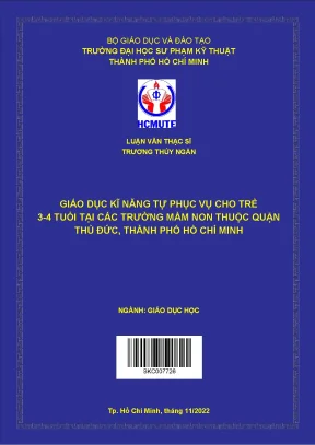 Giáo dục kĩ năng tự phục vụ cho trẻ 3 4 tuổi tại các trường mầm non thuộc quận thủ đức thành phố hồ chí minh